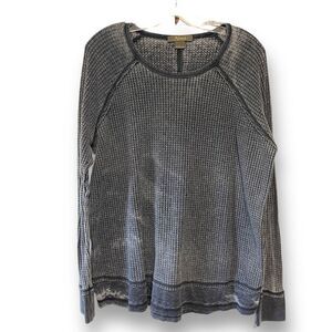 Natural Reflections Blue Rustic Long Sleeve Pullover, Large